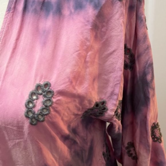 ICE TIE DYE KIMONO SHAWL CARDIGAN BATHING SUIT COVER UP - Picture 5 of 5